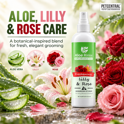 Aloe Rinse Lily & Rose Freshening Spray for Dogs & Cats - Deodorising Coat Perfume & Grooming Mist, 200 ml