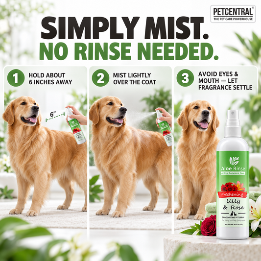 Aloe Rinse Lily & Rose Freshening Spray for Dogs & Cats - Deodorising Coat Perfume & Grooming Mist, 200 ml