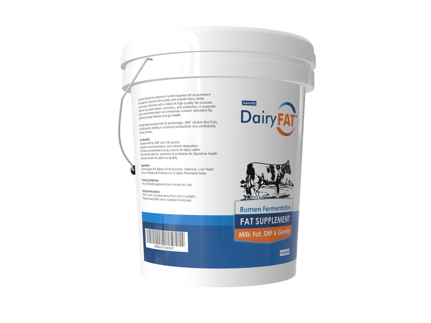 Noventis Dairyfat – Rumen-Bypass Fat Supplement for Dairy Cattle | Boosts Milk Fat %, SNF, Milk Gravity & Yield | Energy-Rich Formula with Vitamins, Prebiotics, Probiotics & Live Yeast Culture