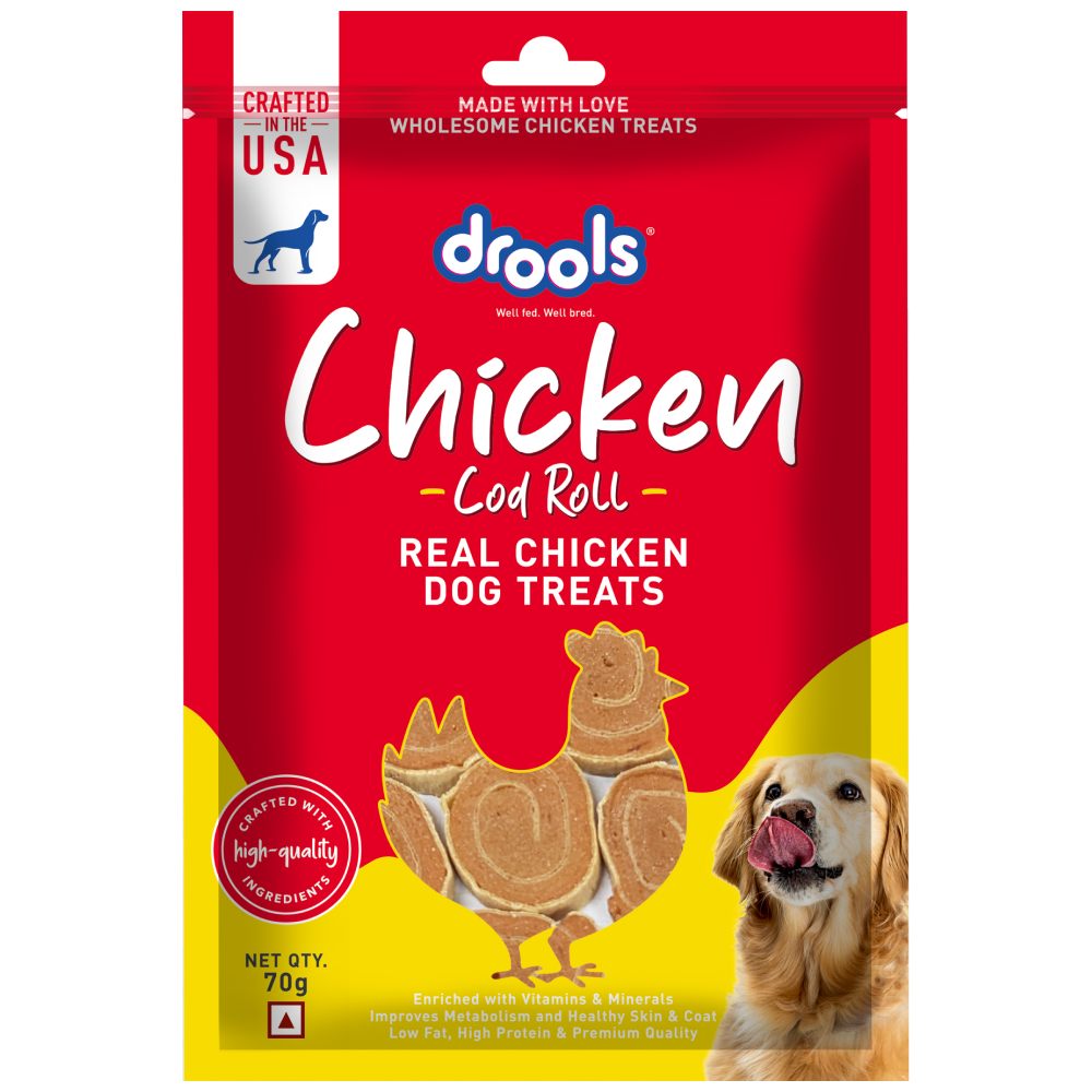 Drools Chicken Cod Roll Treats for Dogs