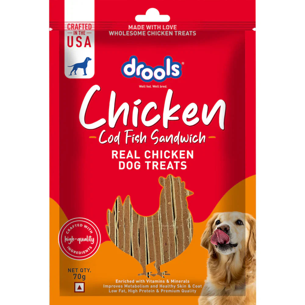 Drools Cod Fish Sandwich Treats for Dogs