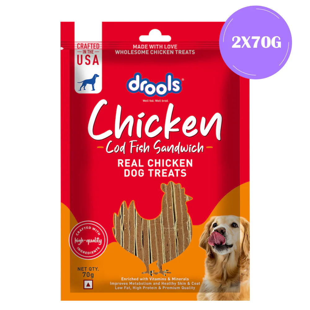 Drools Cod Fish Sandwich Treats for Dogs