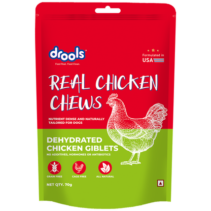 Drools Dehydrated Real Chicken Giblets Chews Treat for Dogs