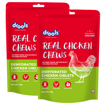Drools Dehydrated Real Chicken Giblets Chews Treat for Dogs