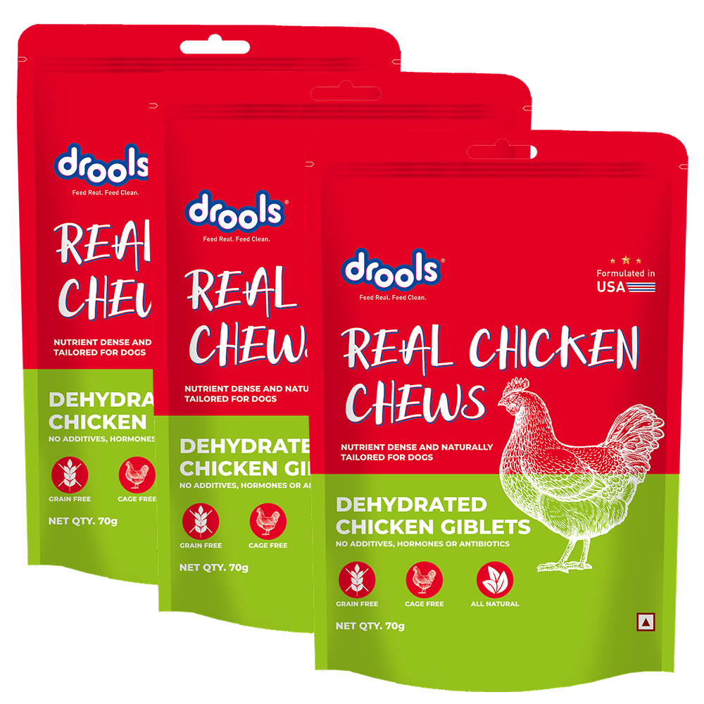 Drools Dehydrated Real Chicken Giblets Chews Treat for Dogs