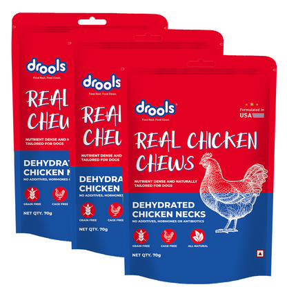Drools Dehydrated Real Chicken Necks Chews Treat for Dogs