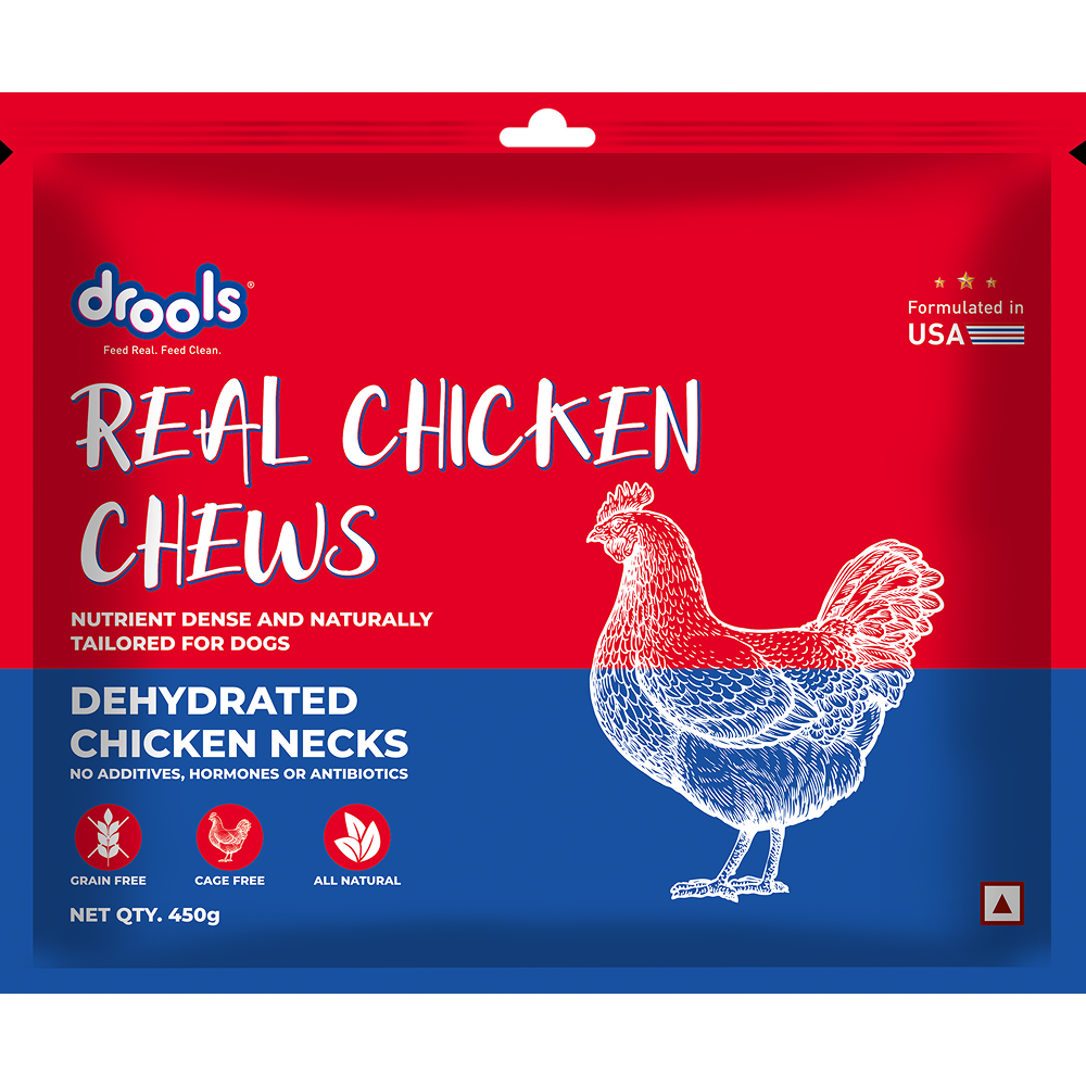 Drools Dehydrated Real Chicken Necks Chews Treat for Dogs