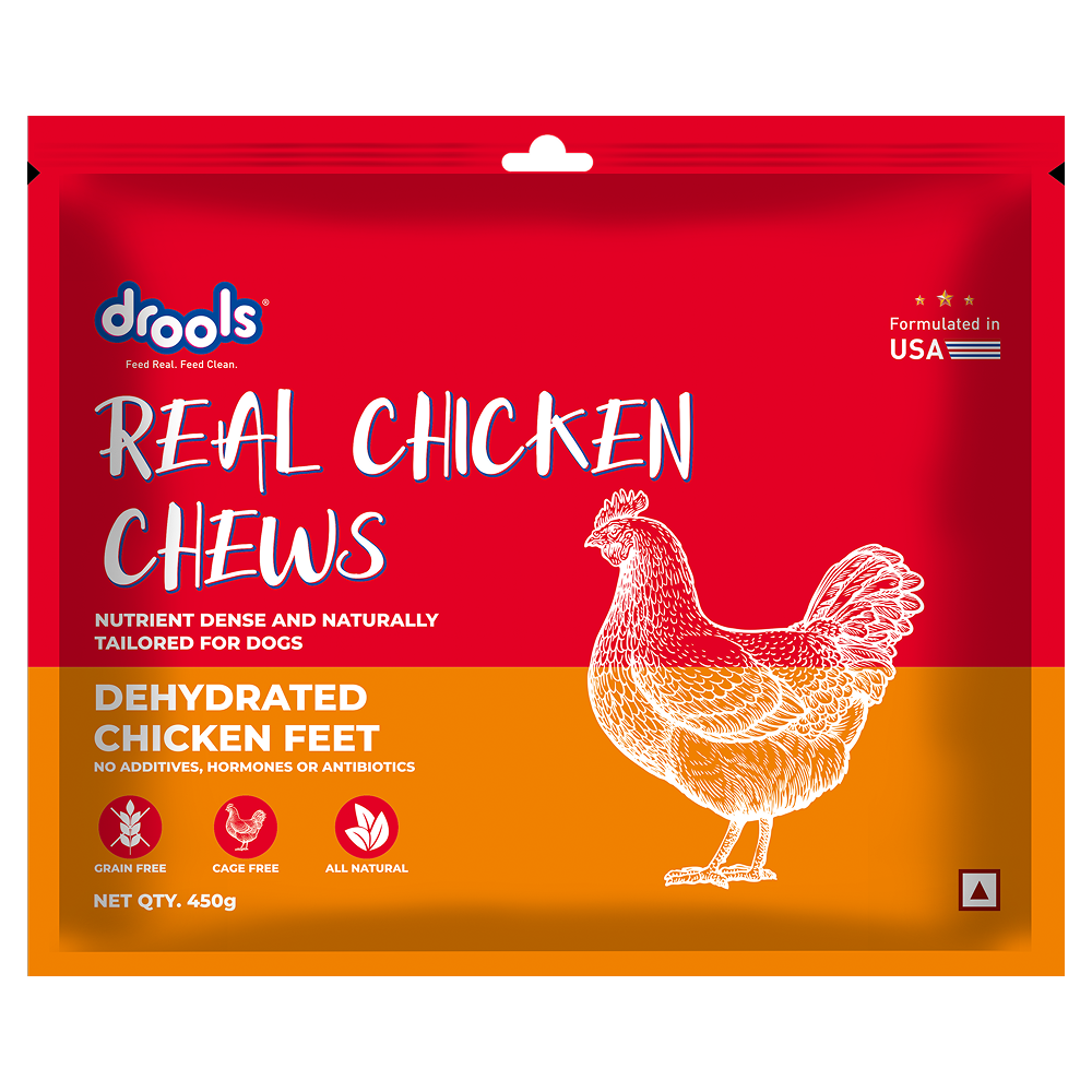 Drools Dehydrated Real Chicken Feet Chews Treat for Dogs