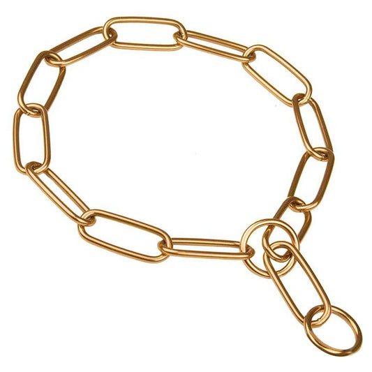 PETCENTRAL Brass Long Link Choke Chain for Dogs