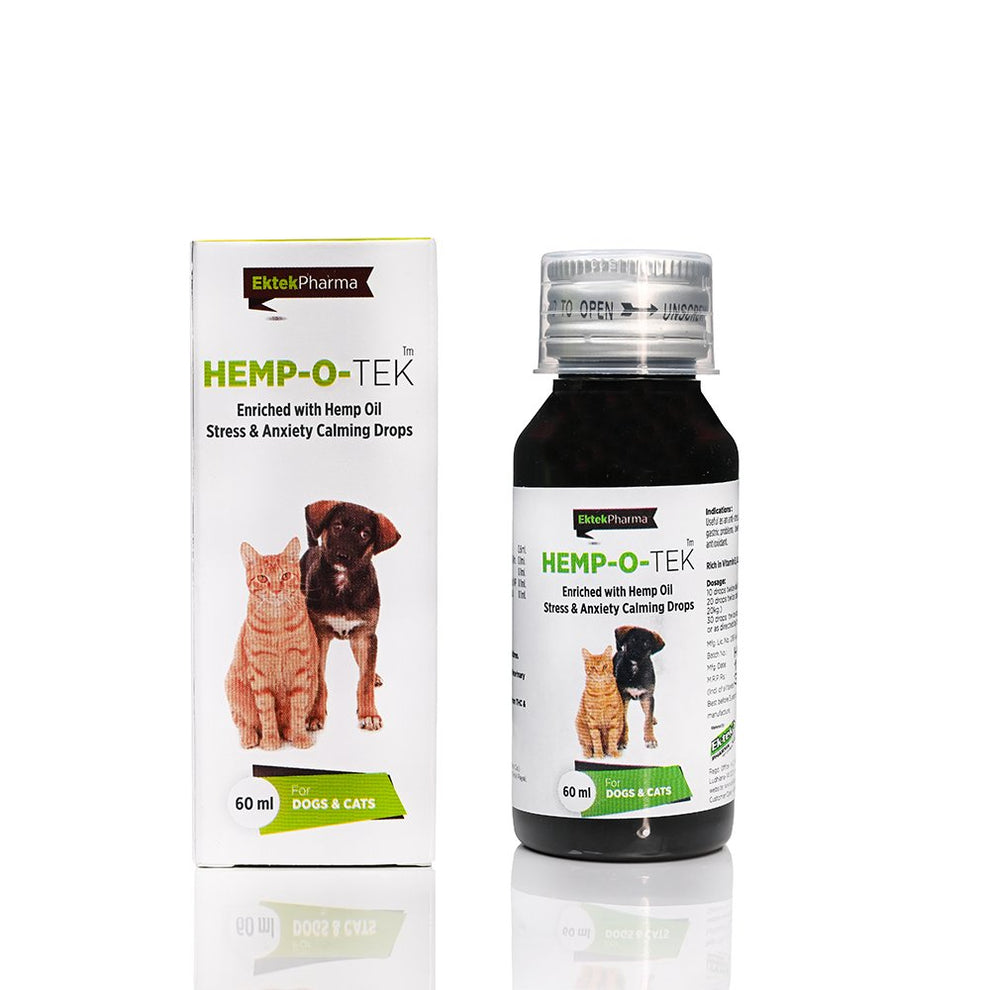 Hemp-O-Tek Herbal Drops for Dogs & Cats– Stress & Calm Support – Pet ...