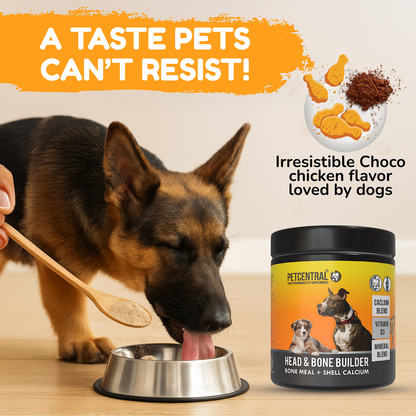 PETCENTRAL® Head & Bone Builder – Calcium & Mineral Supplement for Dogs