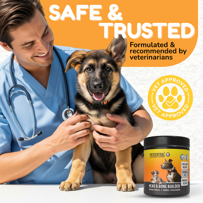 PETCENTRAL® Head & Bone Builder – Calcium & Mineral Supplement for Dogs