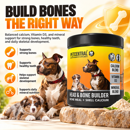 PETCENTRAL® Head & Bone Builder – Calcium & Mineral Supplement for Dogs
