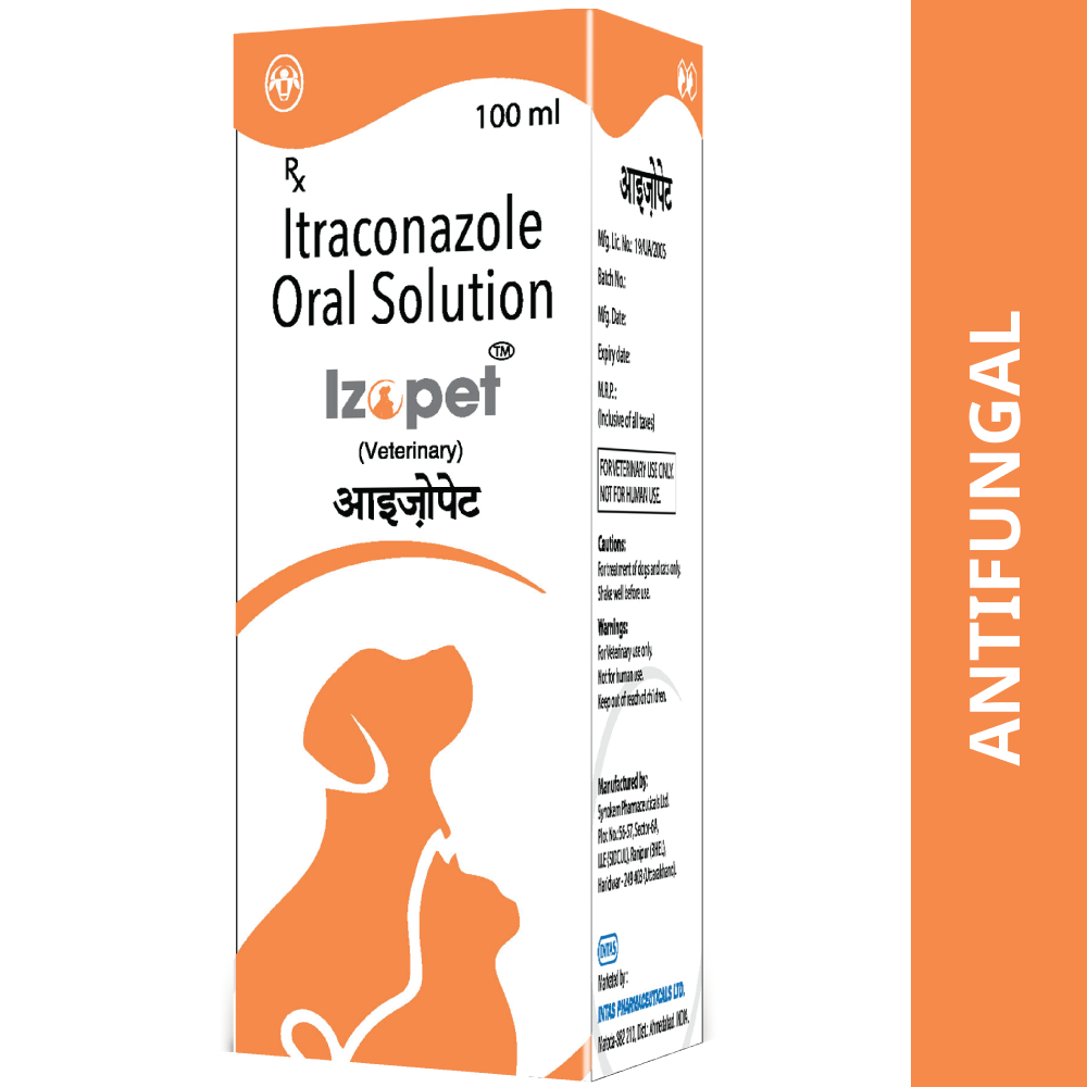 Intas Izopet Itraconazole Syurp for Dogs and Cats (100ml)