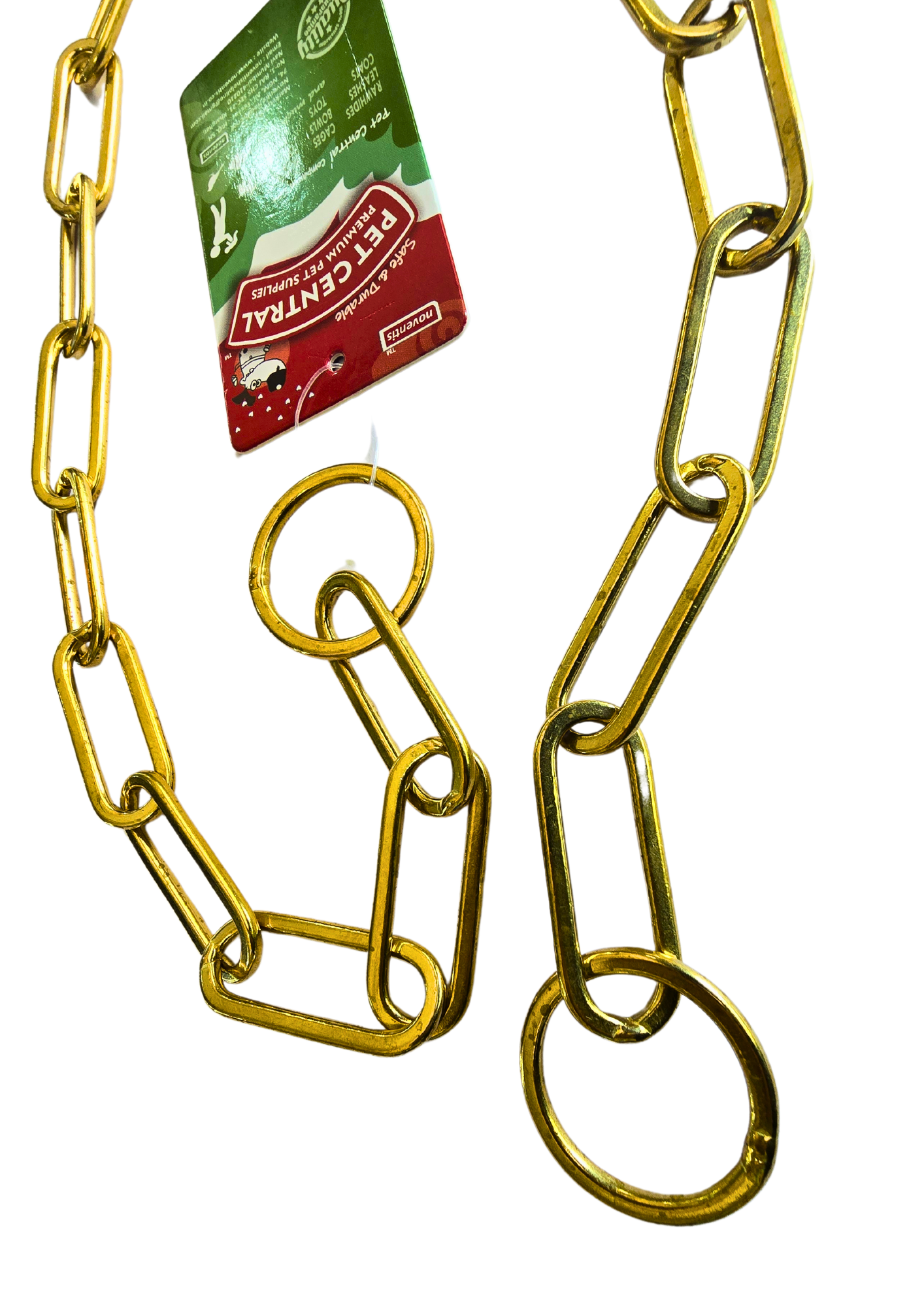 PETCENTRAL® Brass Long Link Pressed Choke Chain for Dog Training