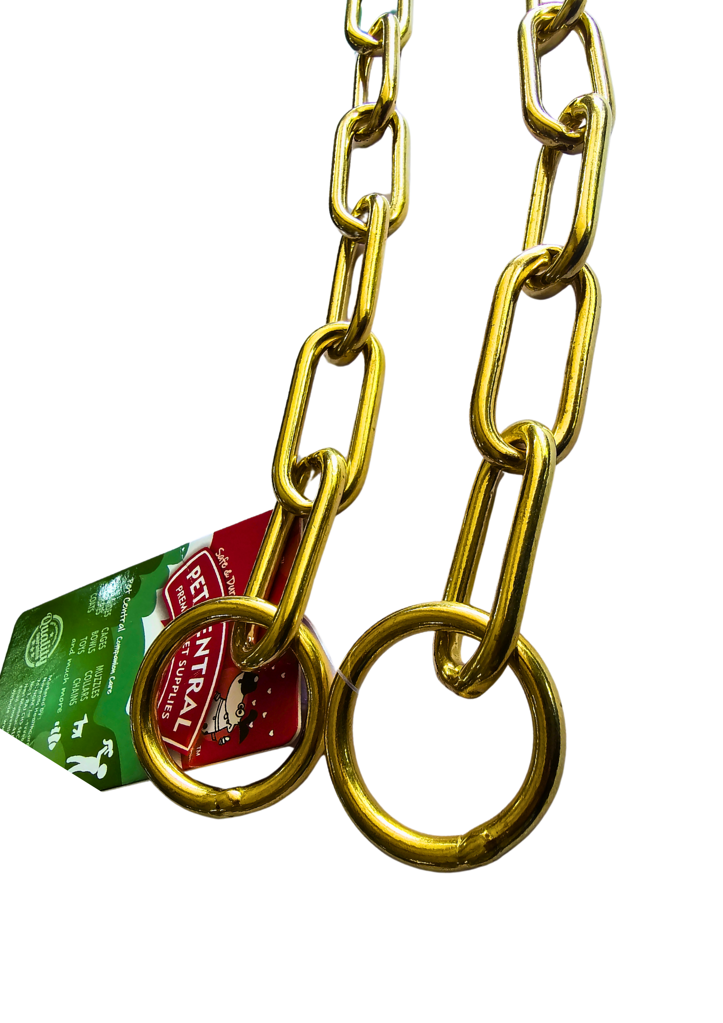 PETCENTRAL Brass Long Link Choke Chain for Dogs