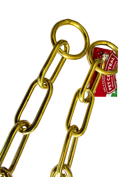 PETCENTRAL Brass Long Link Choke Chain for Dogs