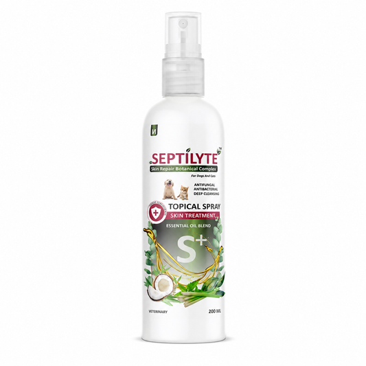 Septilyte Botanical Skin Treatment Spray for Dogs & Cats | Antifungal, Antibacterial, Deep Cleansing | Tea Tree, Neem & Aloe | 200 ml