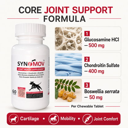 Synomov Joint Health Chewables for Dogs & Cats - 60 chewable tablets