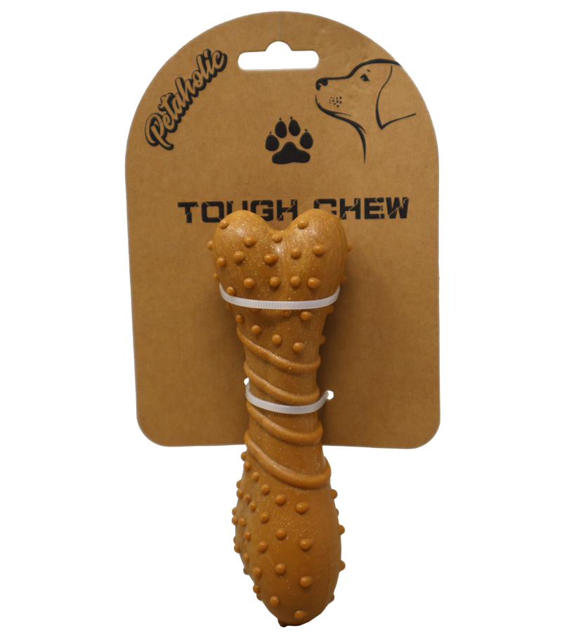 Petaholic Durable Chew Toy Dotted Bone for dogs, tough non-toxic chew toy with textured surface