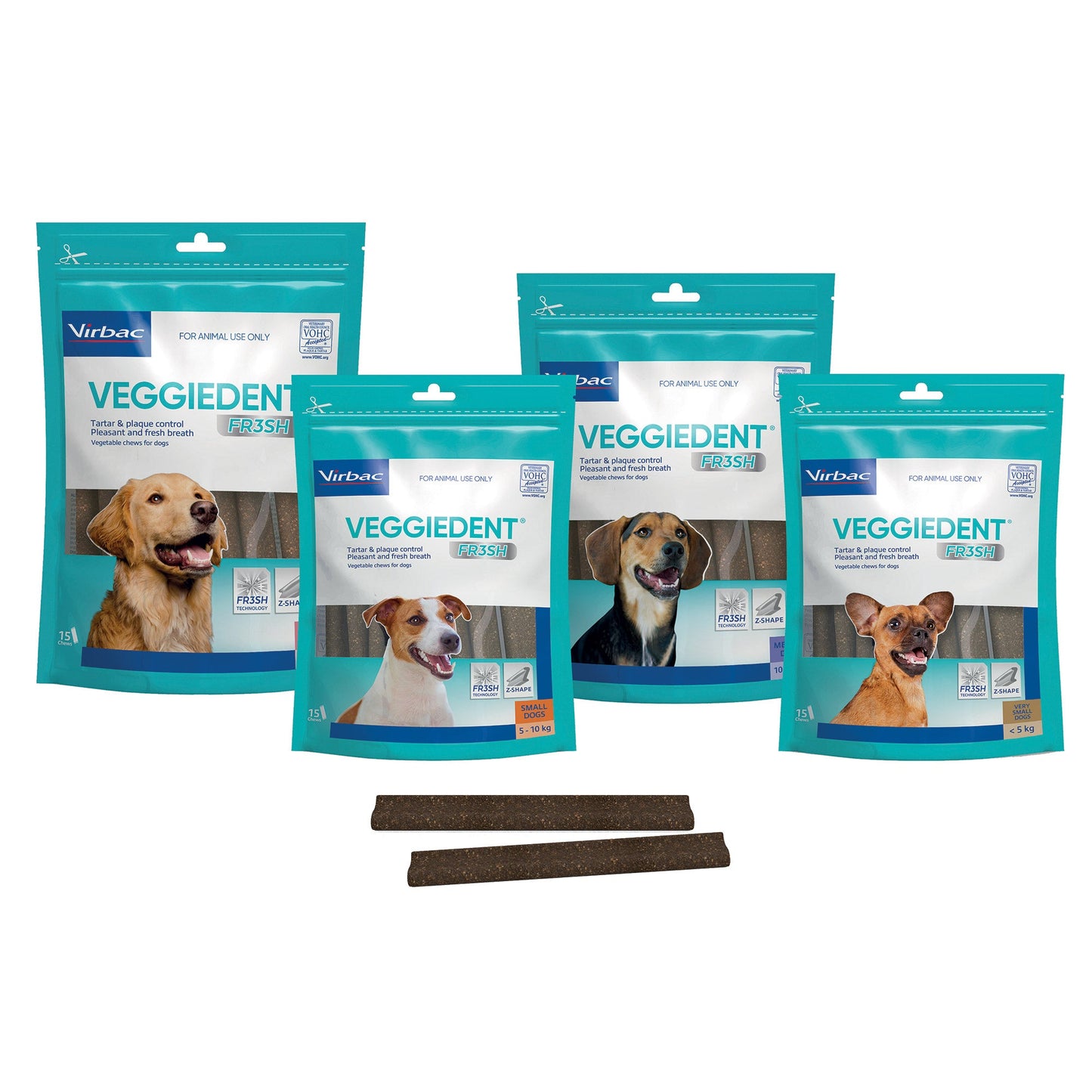 Virbac Veggiedent Oral Hygiene Vegetable Dog Chew