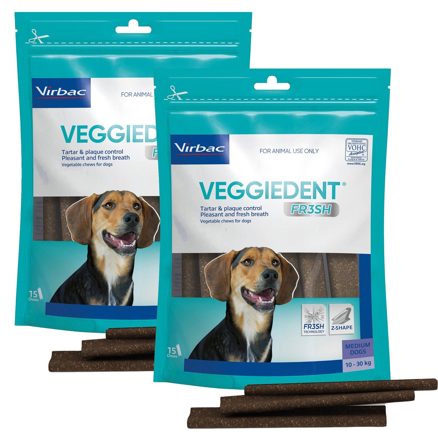 Virbac Veggiedent Oral Hygiene Vegetable Dog Chew