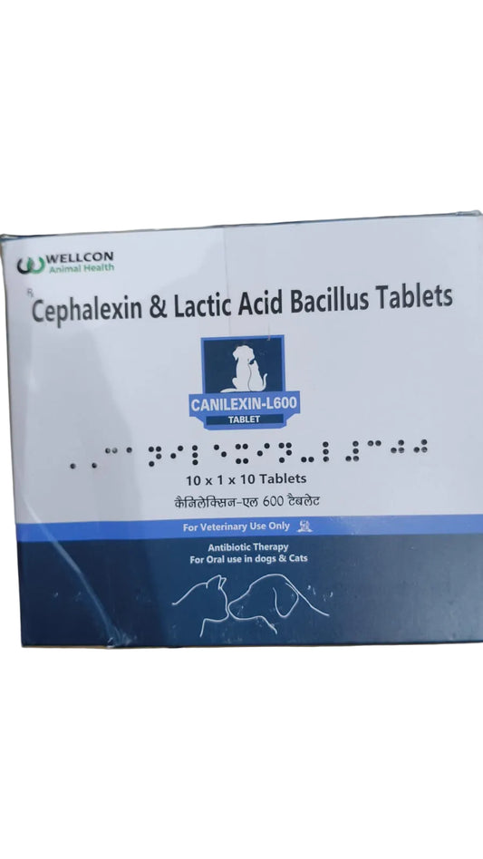 Wellcon Canilexin-L600 Cephalexin and Lactic Acid Bacillus for Dogs & Cats
