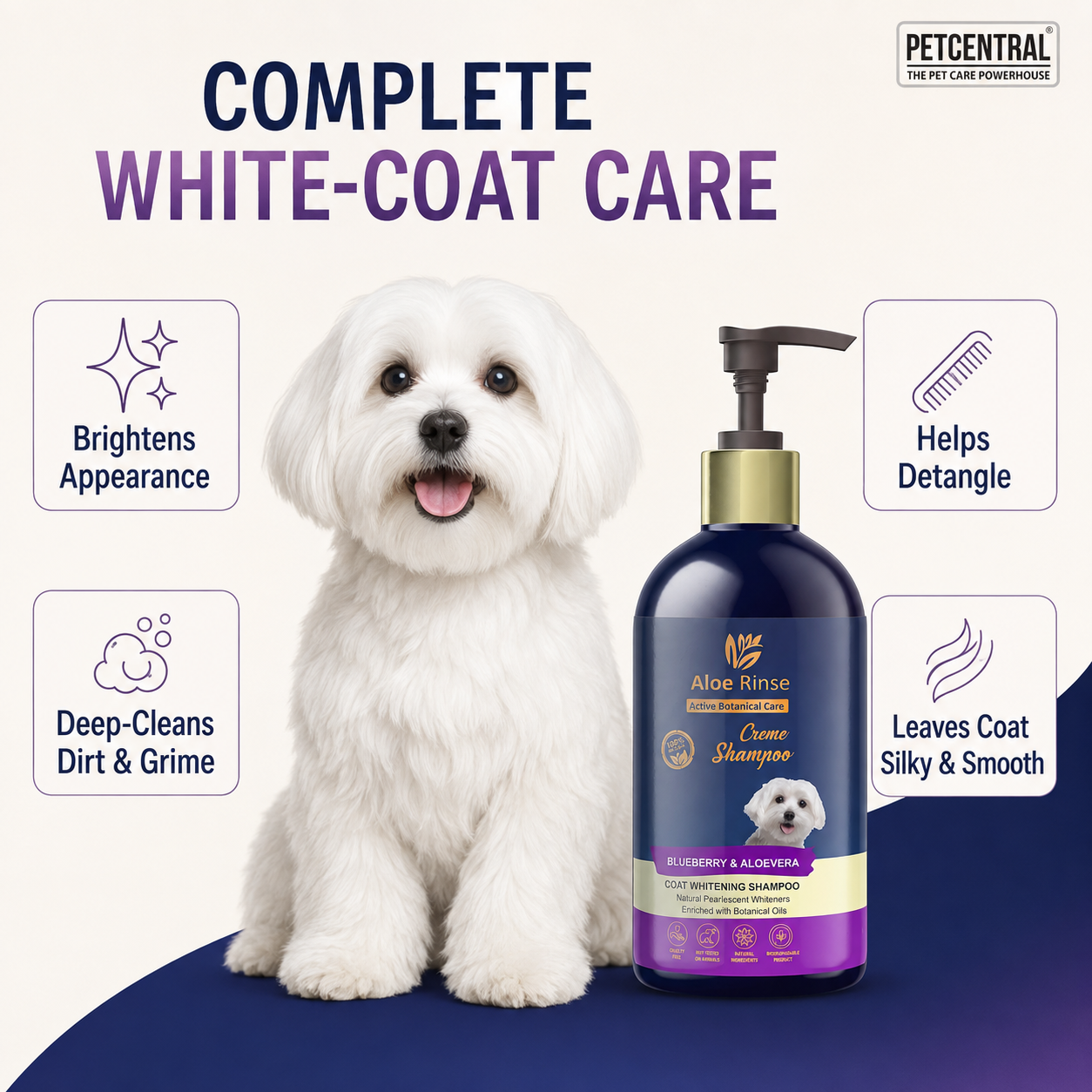 Aloe Rinse Blueberry & Aloe Vera Coat Whitening Shampoo - 300 ml