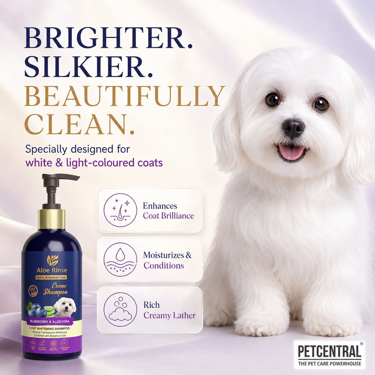 Aloe Rinse Blueberry & Aloe Vera Coat Whitening Shampoo - 300 ml
