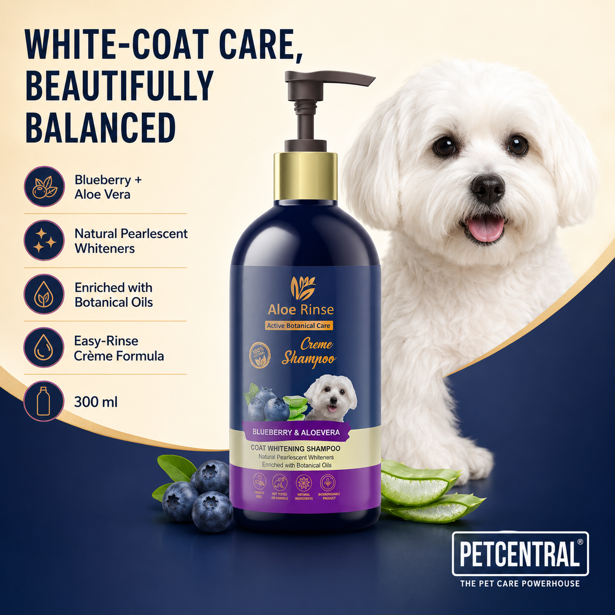 Aloe Rinse Blueberry & Aloe Vera Coat Whitening Shampoo - 300 ml