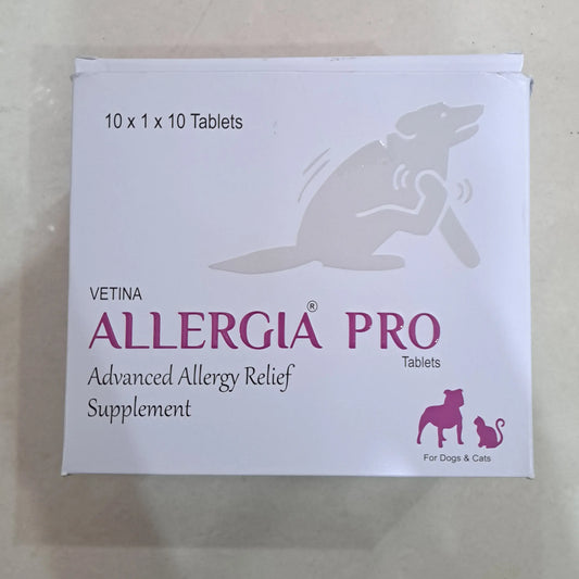 Vetina Allergia Pro Allergy Relief Tablet for Dogs & Cats | Quercetin, Omega-3, Vitamins A C E | 30 Tablets