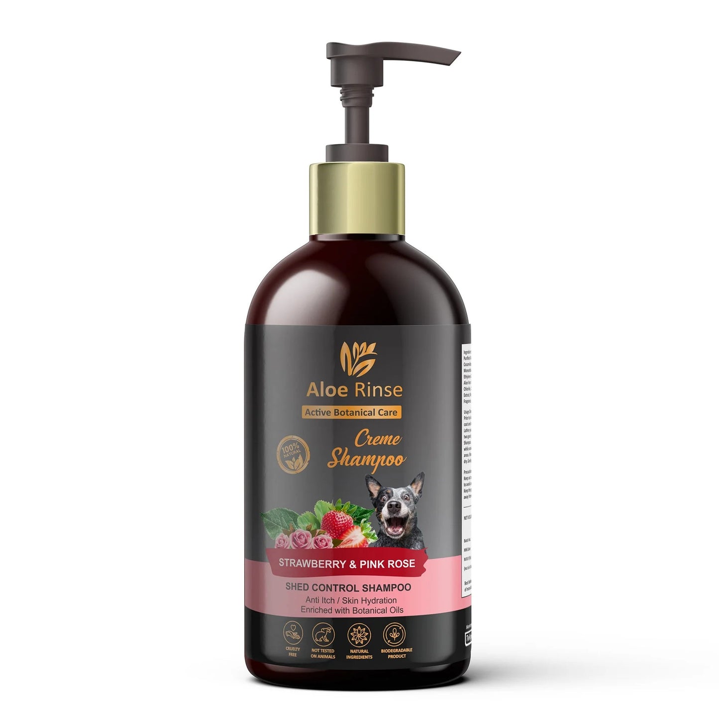 Aloe Rinse Strawberry & Pink Rose Shed-Control Shampoo - 300 ml