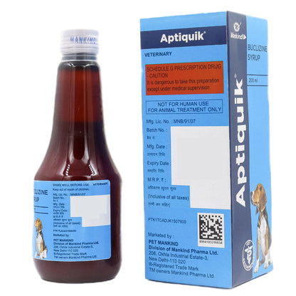 Mankind Aptiquik Syrup (Buclizine) for Dogs (200ml)