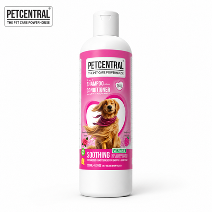 PETCENTRAL Himalayan Rose & Strawberry 2-in-1 Pet Shampoo + Conditioner | Cleansing, Conditioning & Detangling | For Dogs & Cats