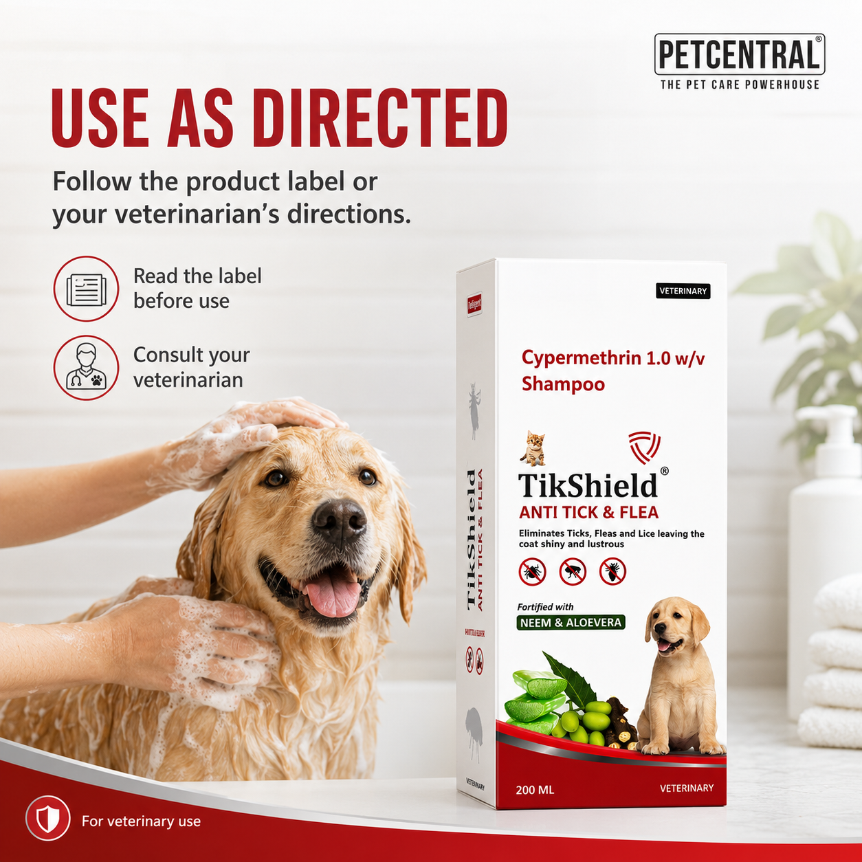 TikShield Cypermethrin Anti-Tick & Flea Shampoo