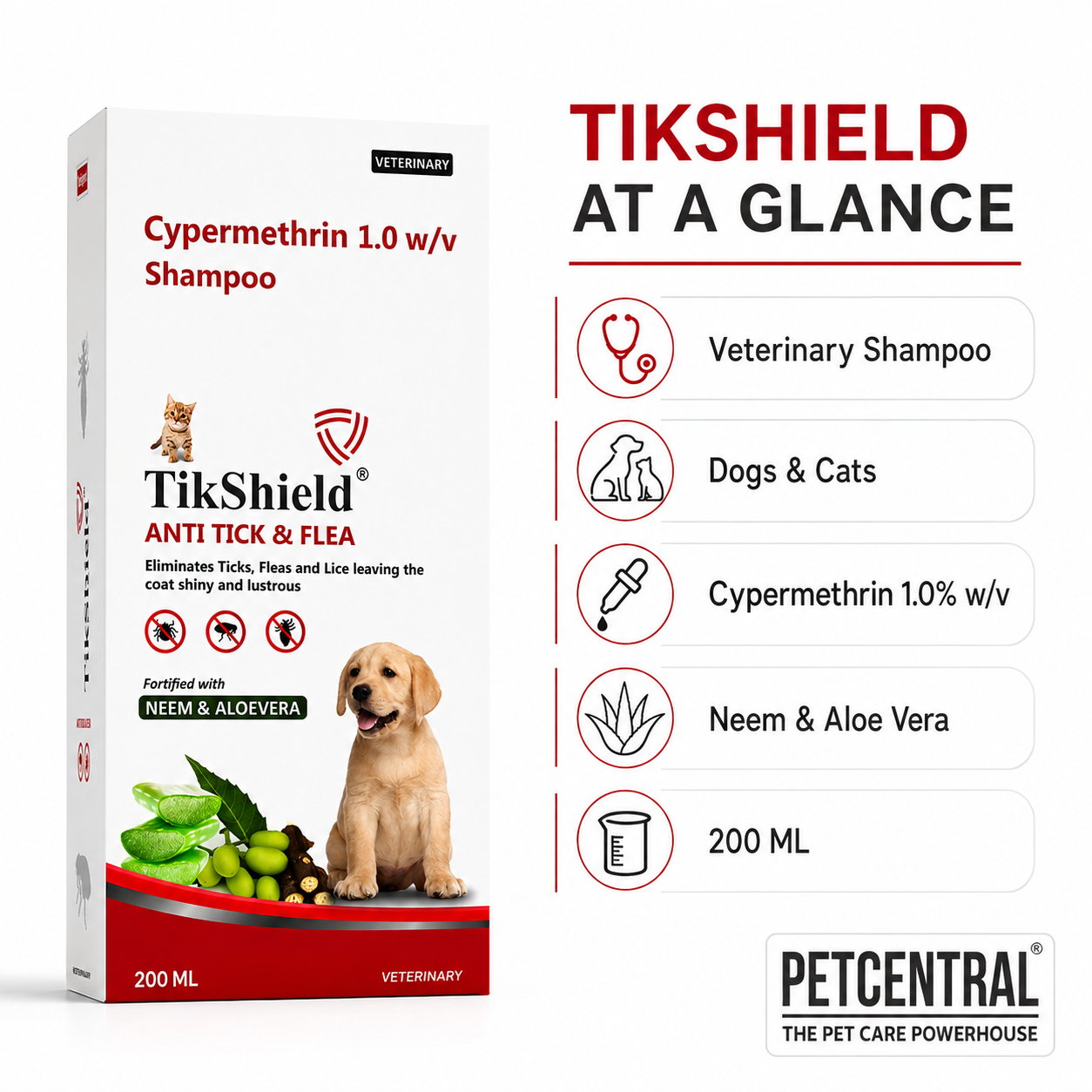 TikShield Cypermethrin Anti-Tick & Flea Shampoo