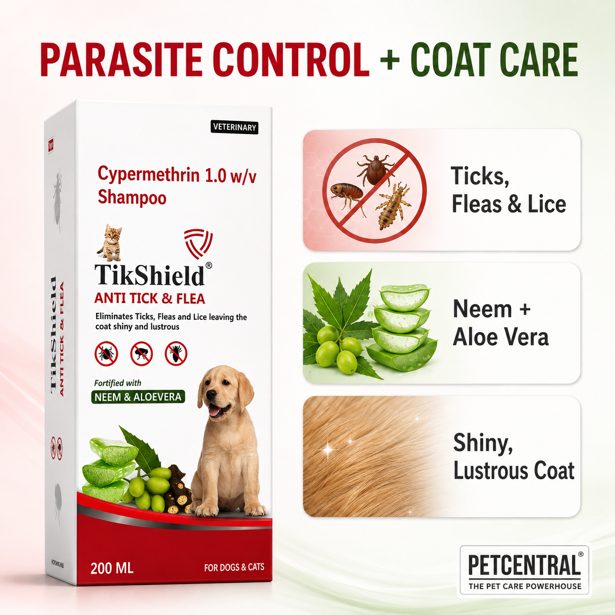 TikShield Cypermethrin Anti-Tick & Flea Shampoo