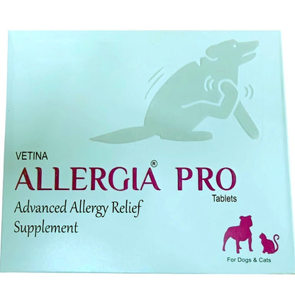 Vetina Allergia Pro Allergy Relief Tablet for Dogs & Cats | Quercetin, Omega-3, Vitamins A C E | 30 Tablets