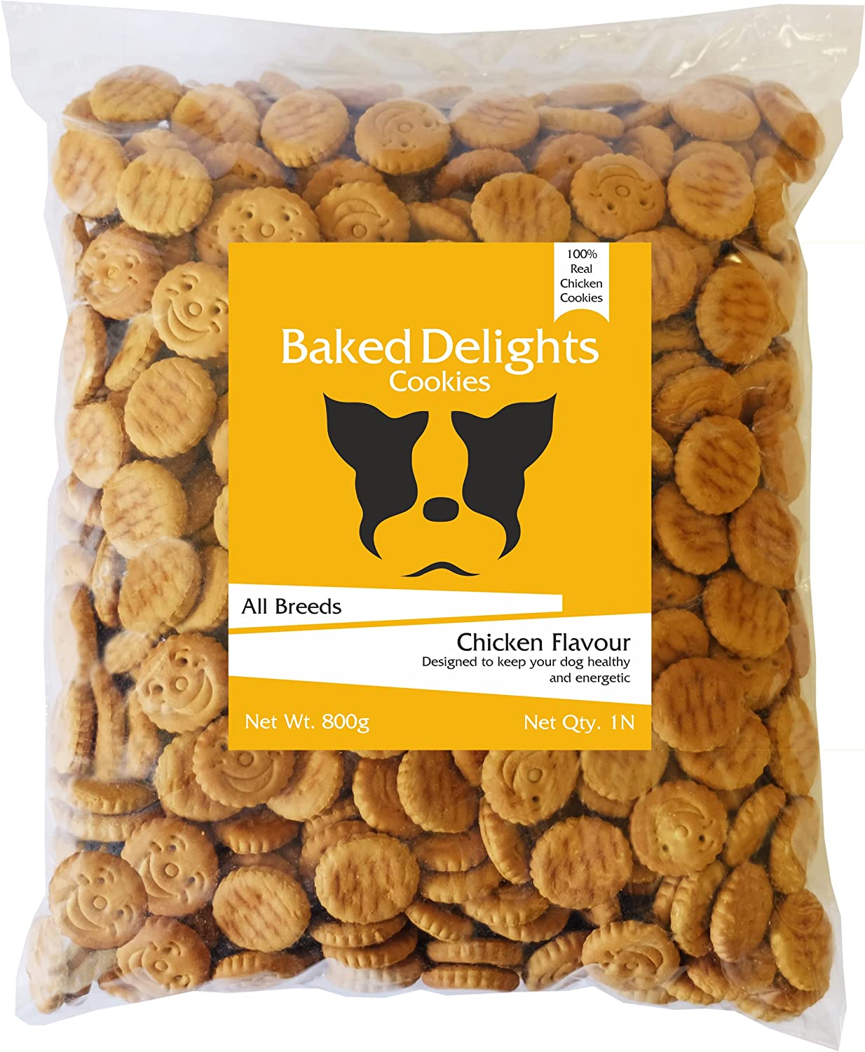 Baked Delights Chicken Flavour, Real Chicken Baked Cookies (pack of 2) - Pet Central