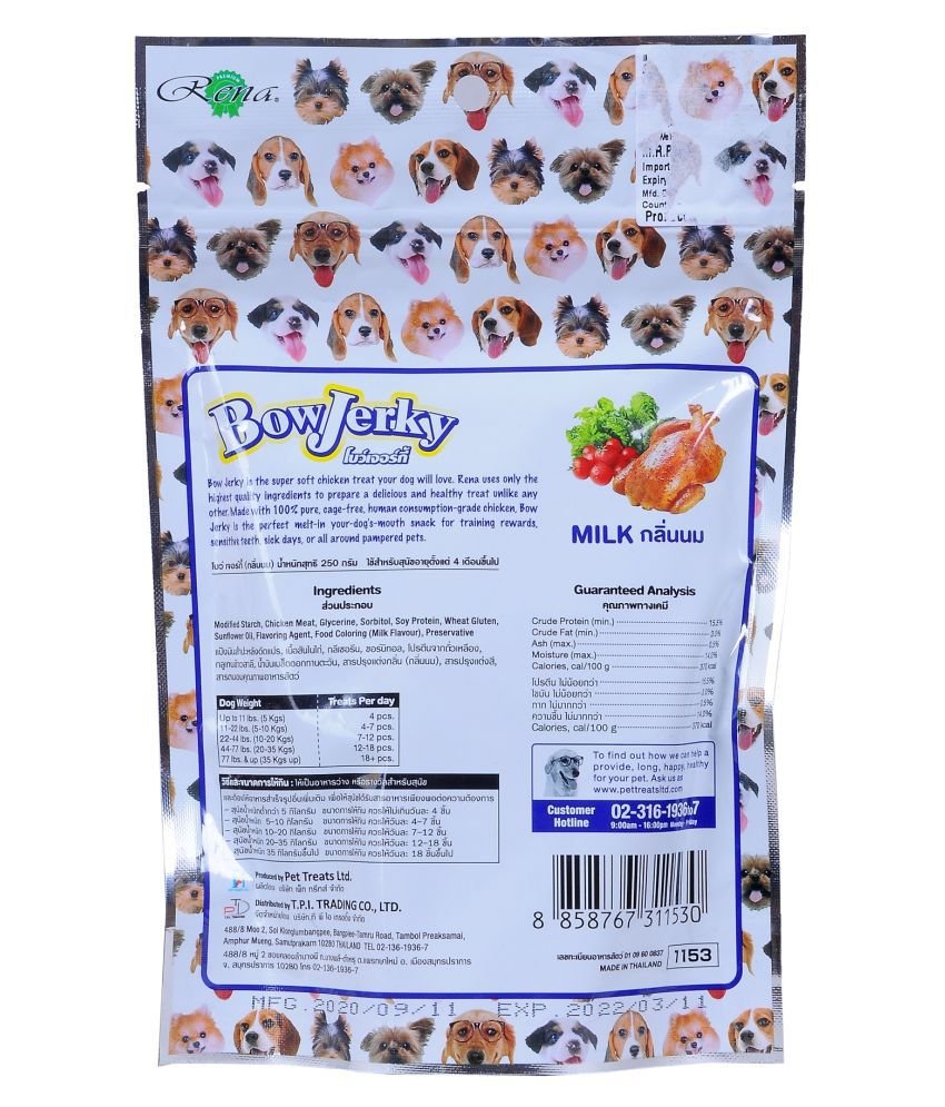 Bow Jerky Milk Sticks, 800g - Pet Central