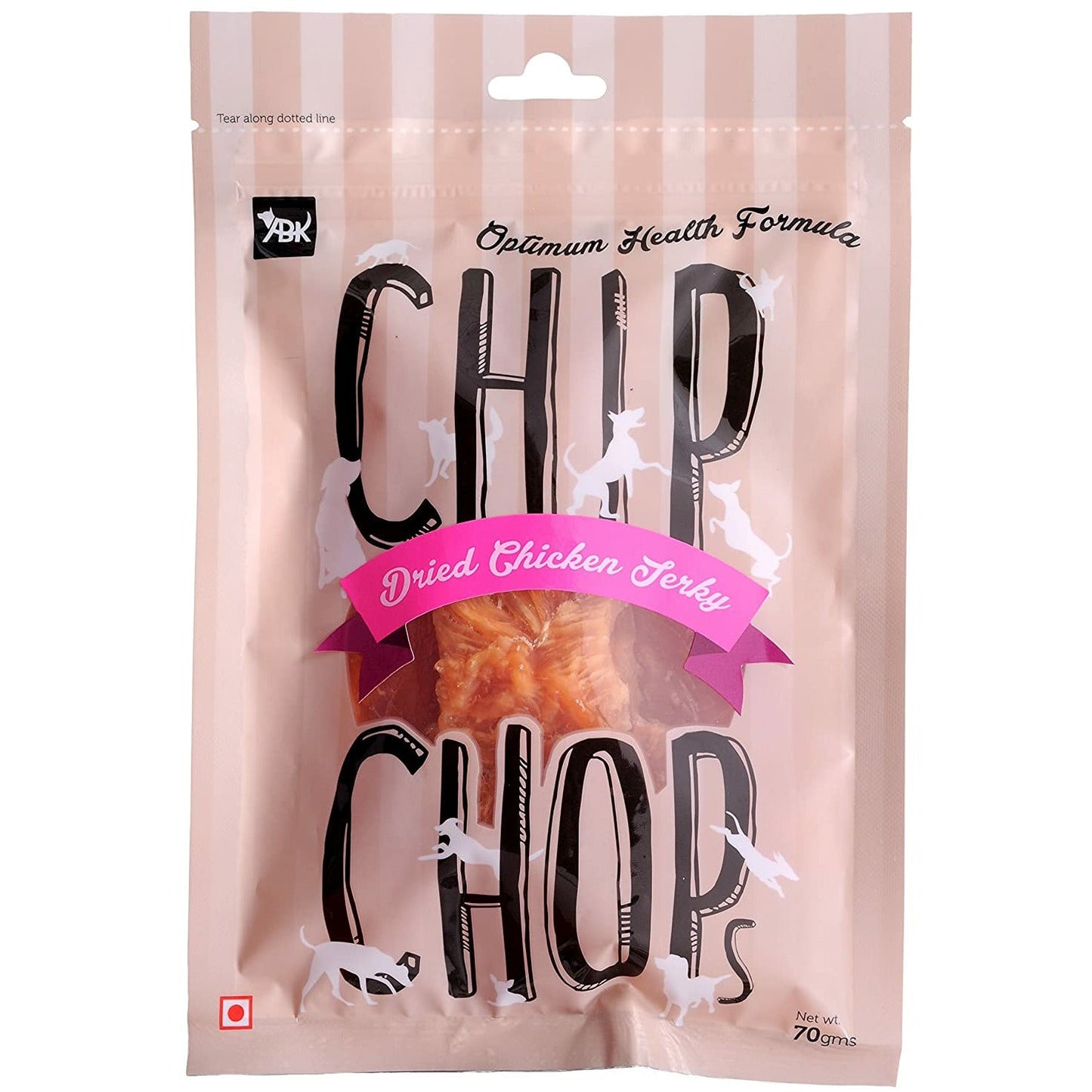 Chip Chops Sun Dried Chicken Jerky, 70 gm - Pet Central