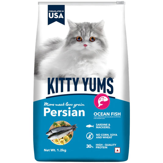 Kitty Yums Ocean Fish Persian Dry Cat Food 1.2kg - Pet Central